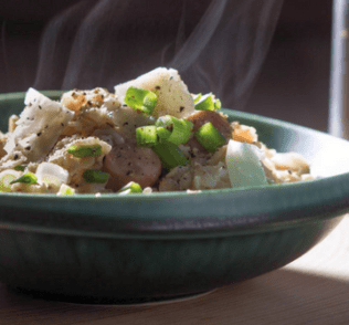 Savory Oatmeal with Sausage and Cheese