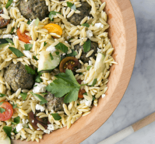 Herbed Lamb Meatballs with Orzo Salad