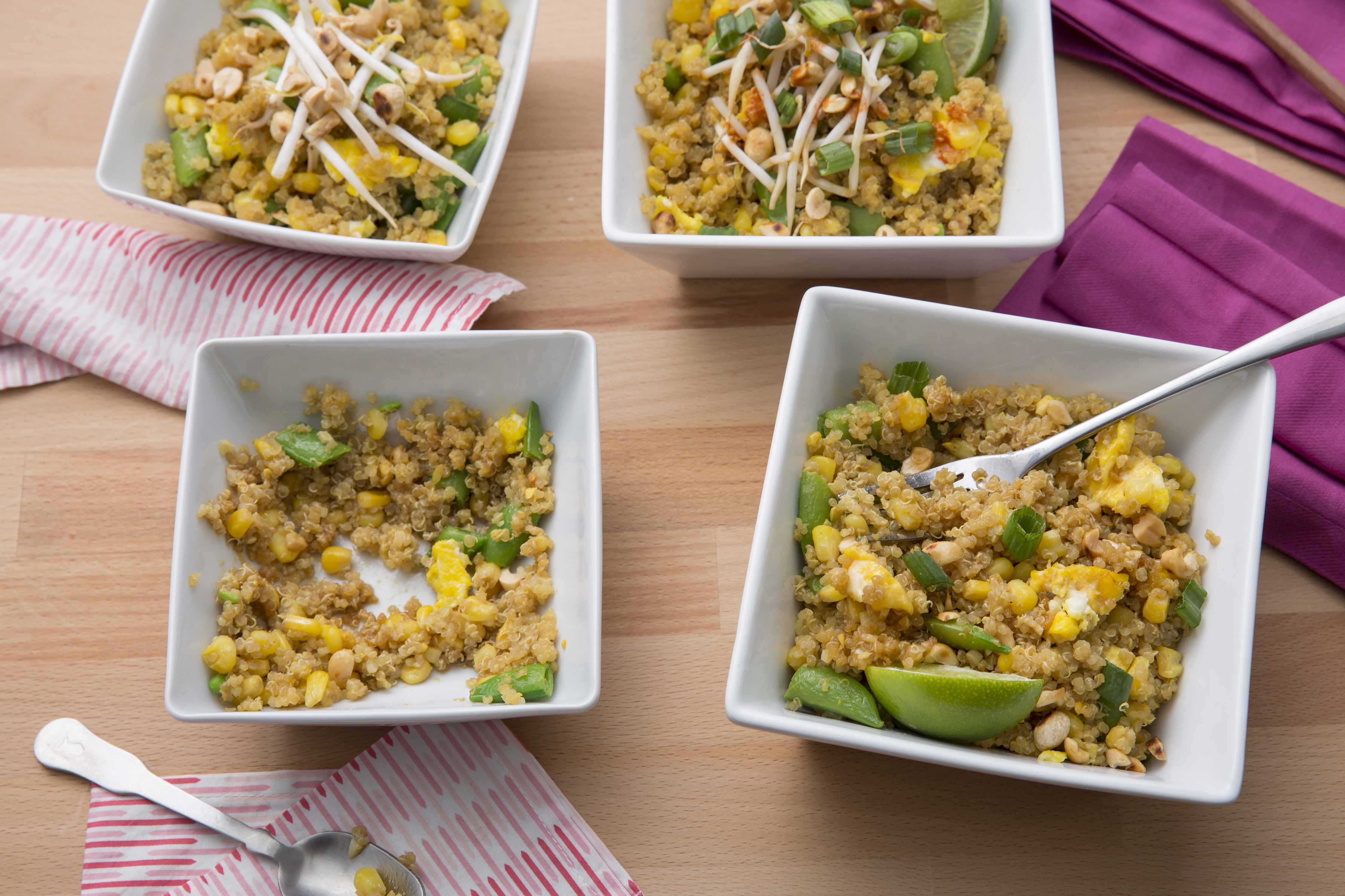 Quinoa Fried Rice with Snap Peas and Sweet Corn