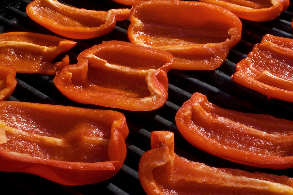Grilling Red Peppers