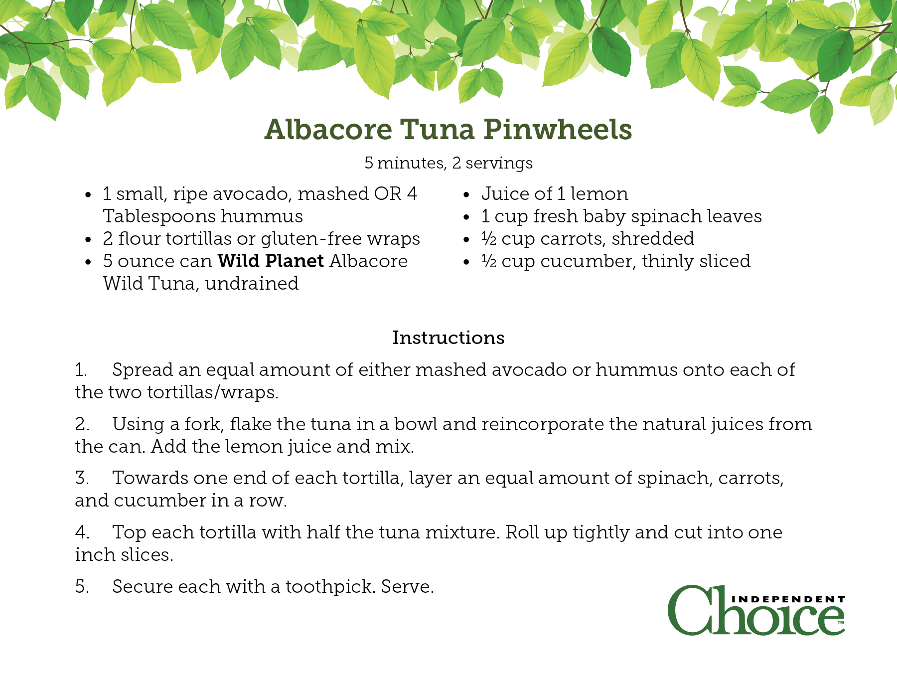 Albacore Tuna Pinwheels