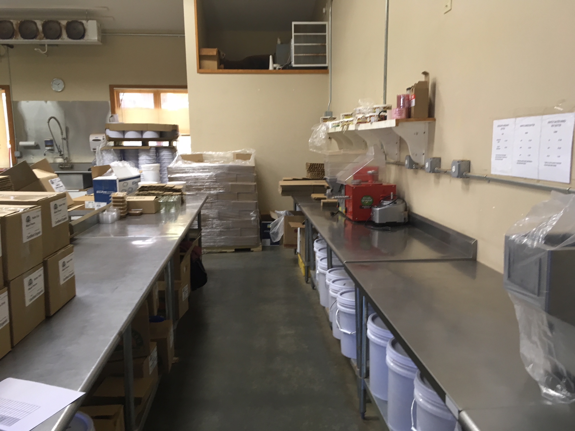 Nut butter processing and packing station