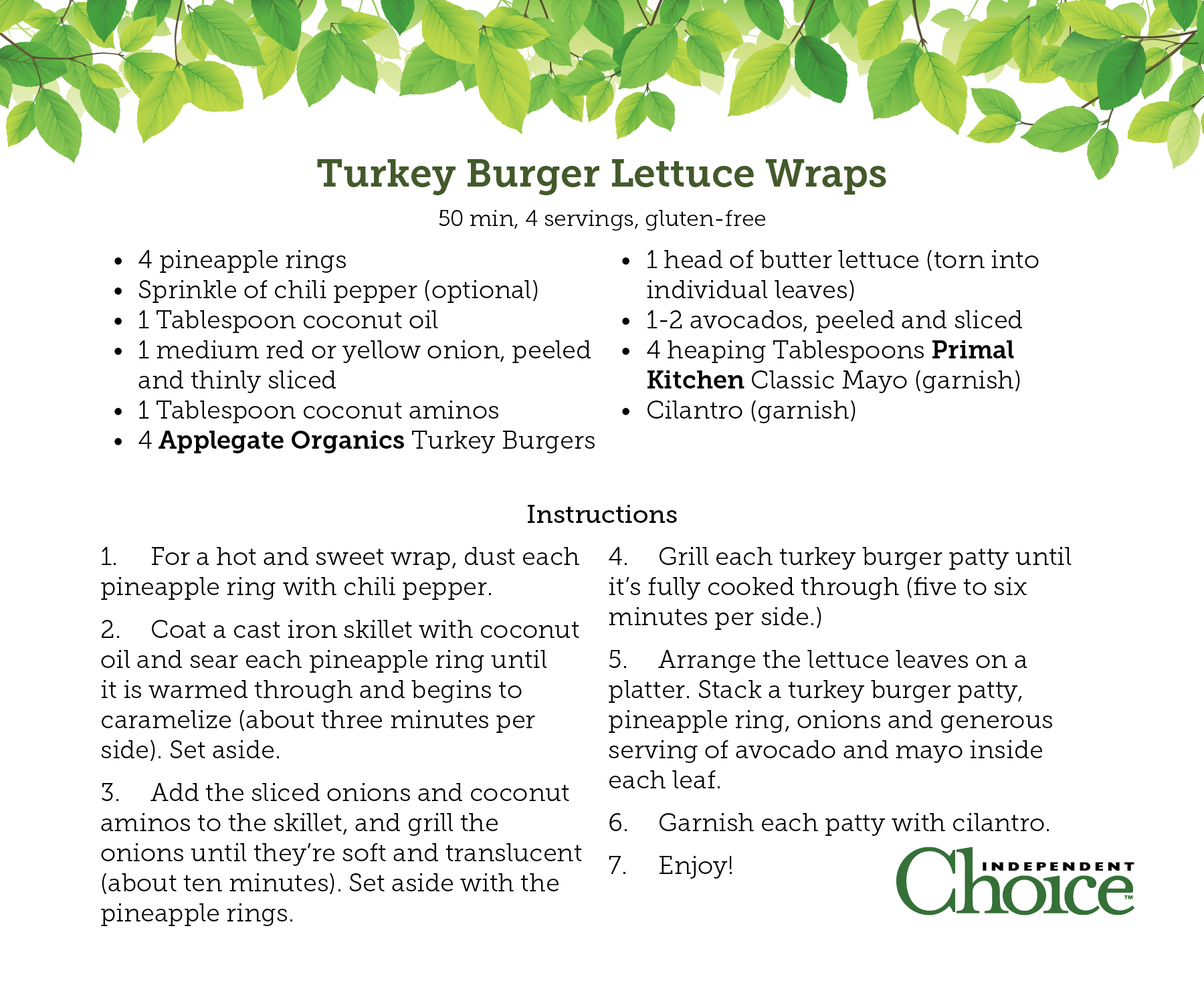 Turkey Burger Wraps