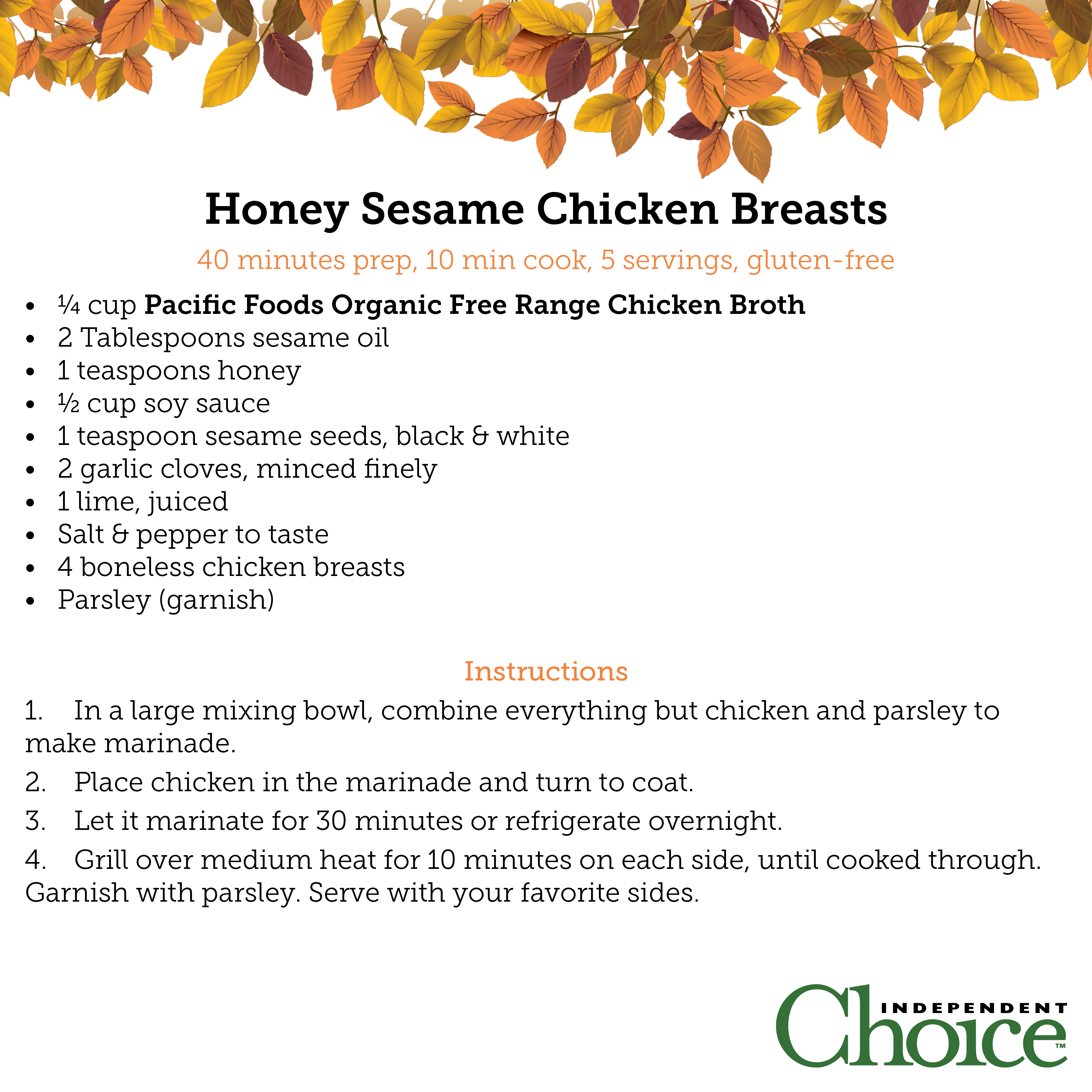 Honey Sesame Chicken Breasts