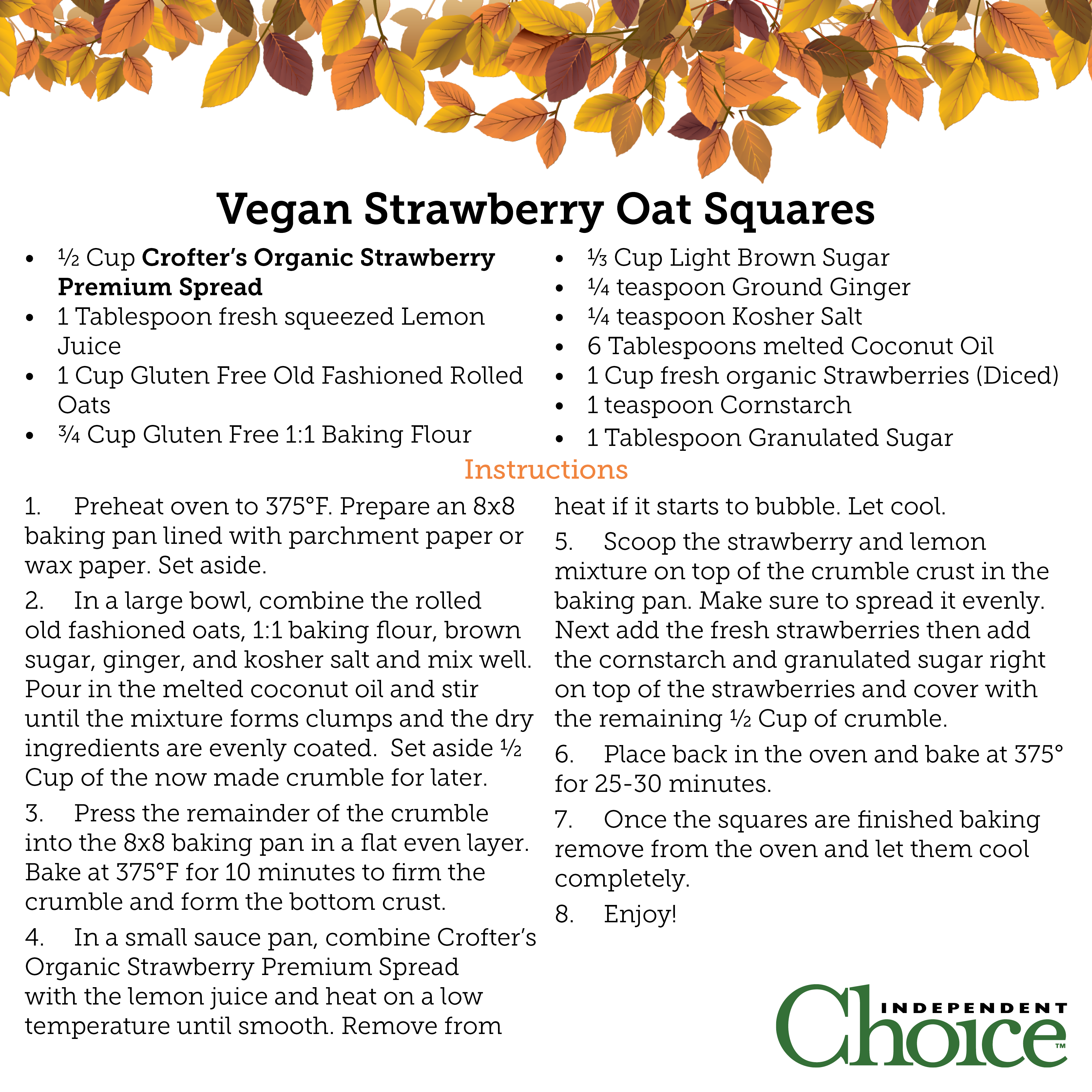  Vegan Strawberry Oat Squares