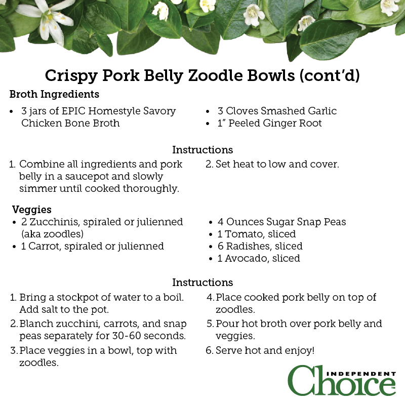 Crispy Pork Belly Zoodle Bowls (cont'd)