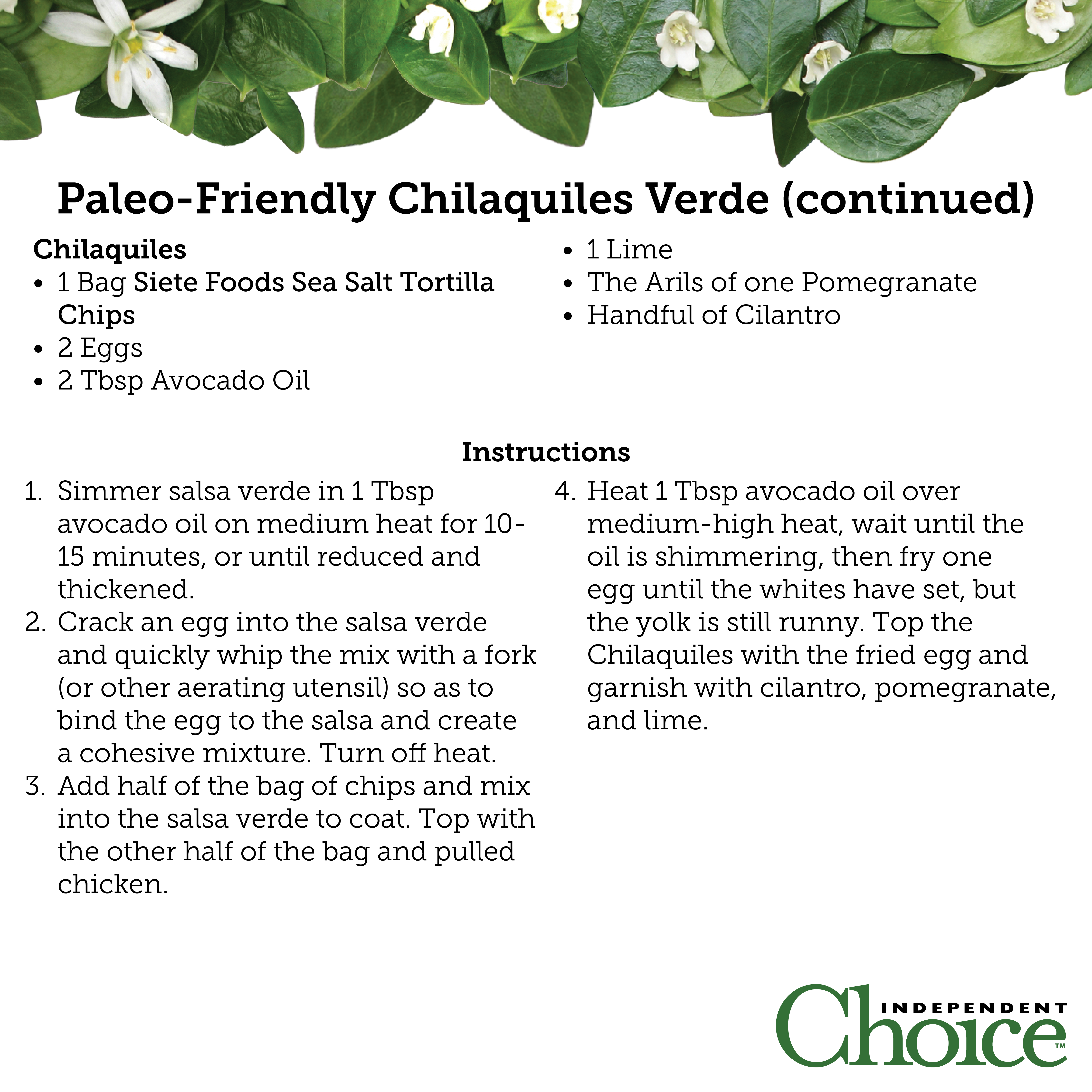 Paleo-Friendly Chilaquiles Verde