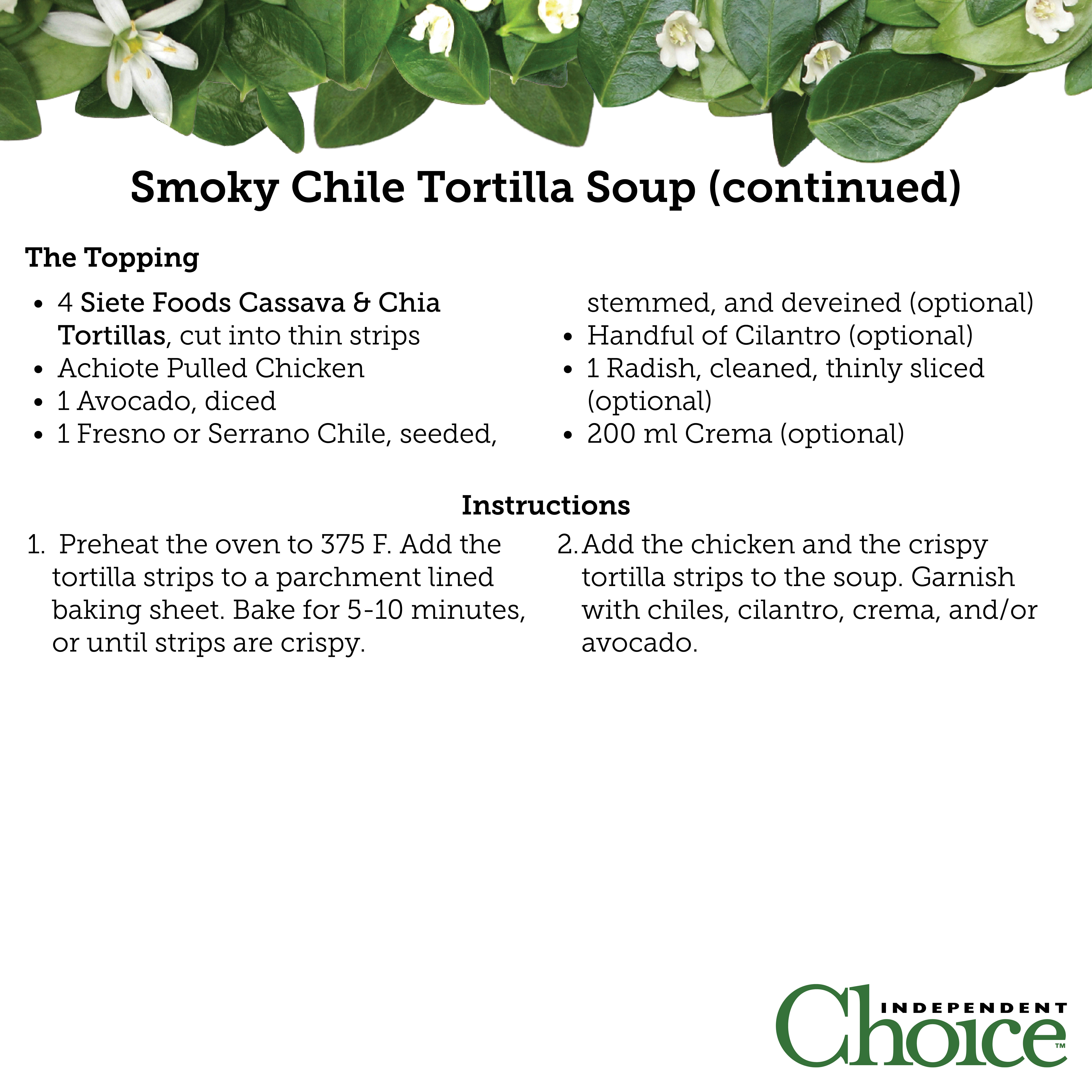 Smoky Chile Tortilla Soup