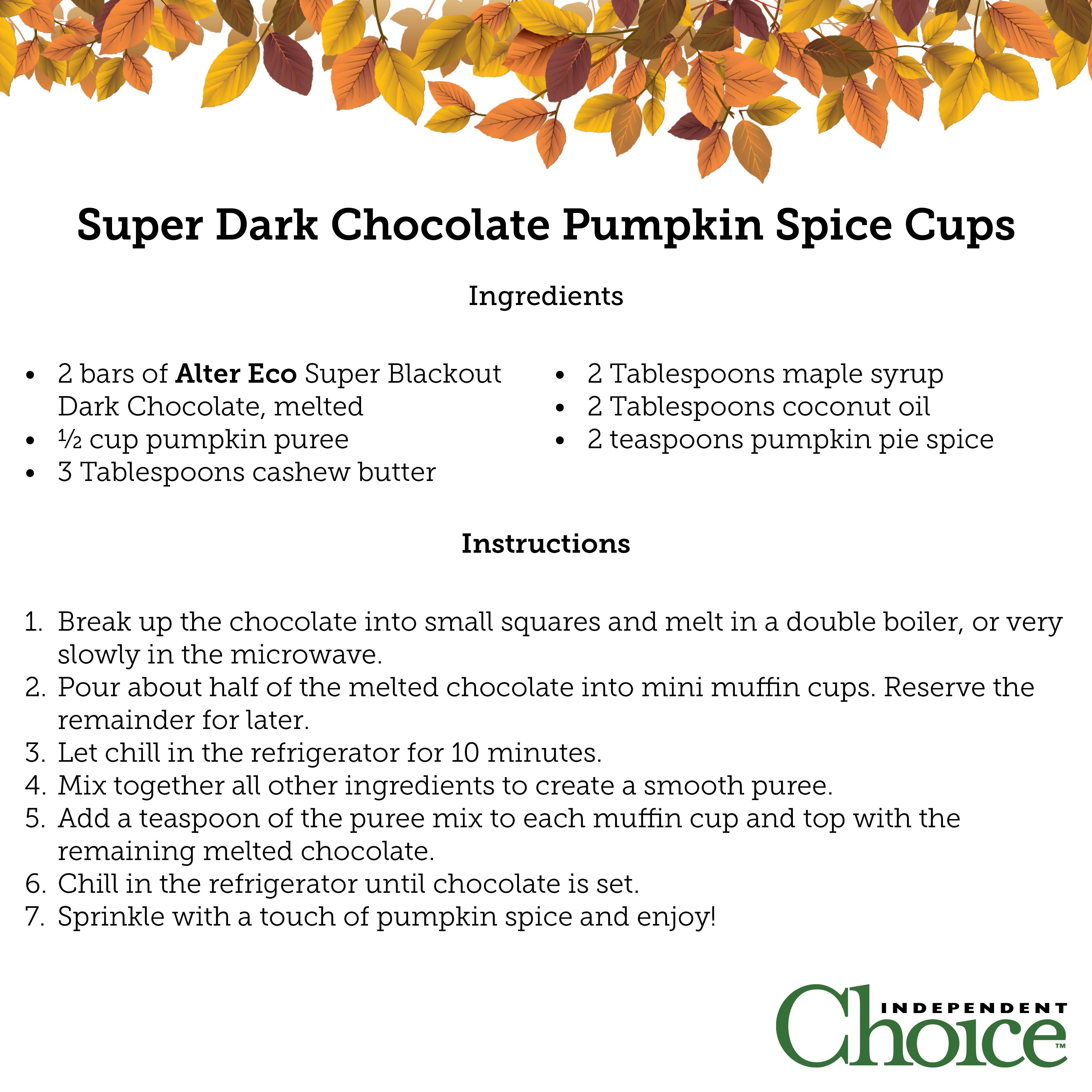 Super Dark Chocolate Pumpkin Spice Cups