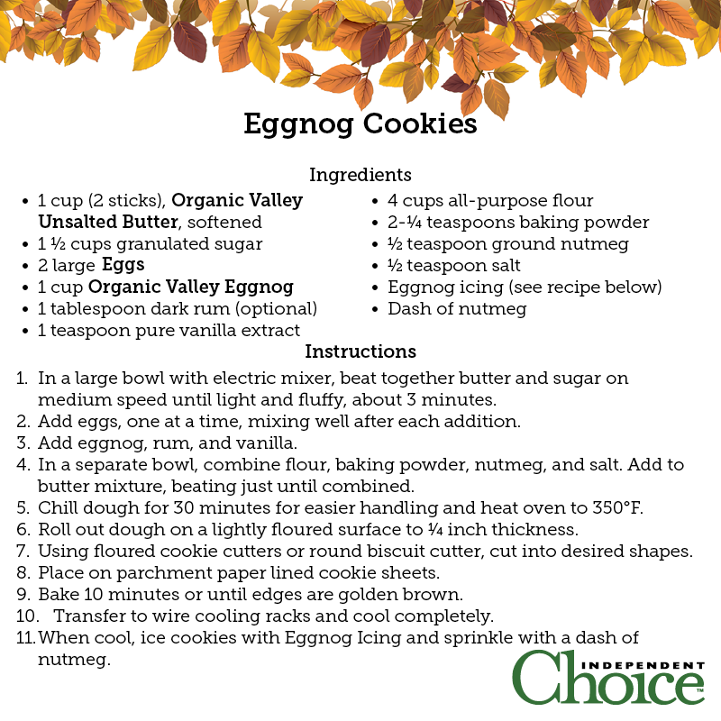 Egg nog cookies