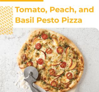 Tomato, Peach and Basil Pesto Pizza