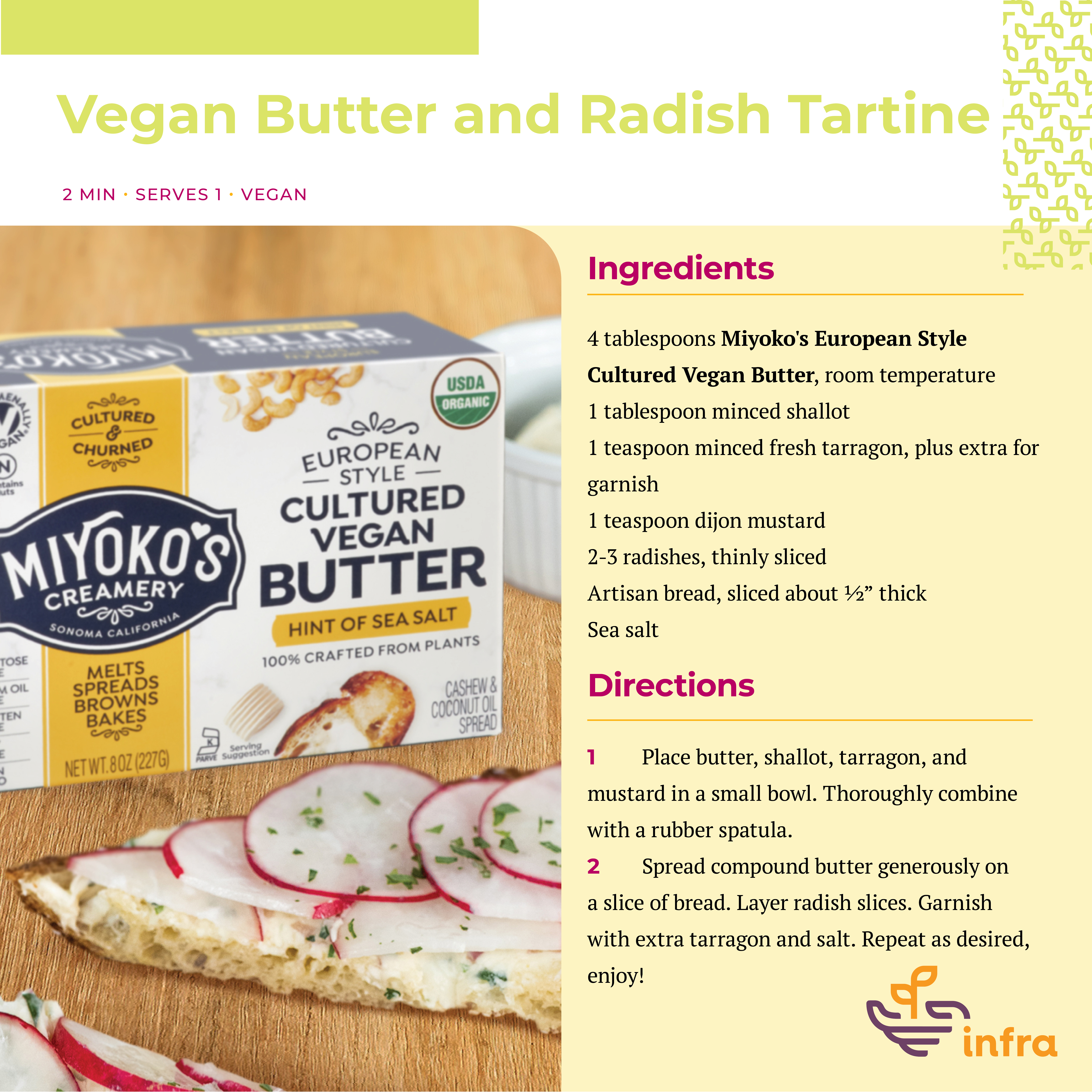 Vegan Butter and Radish Tartine