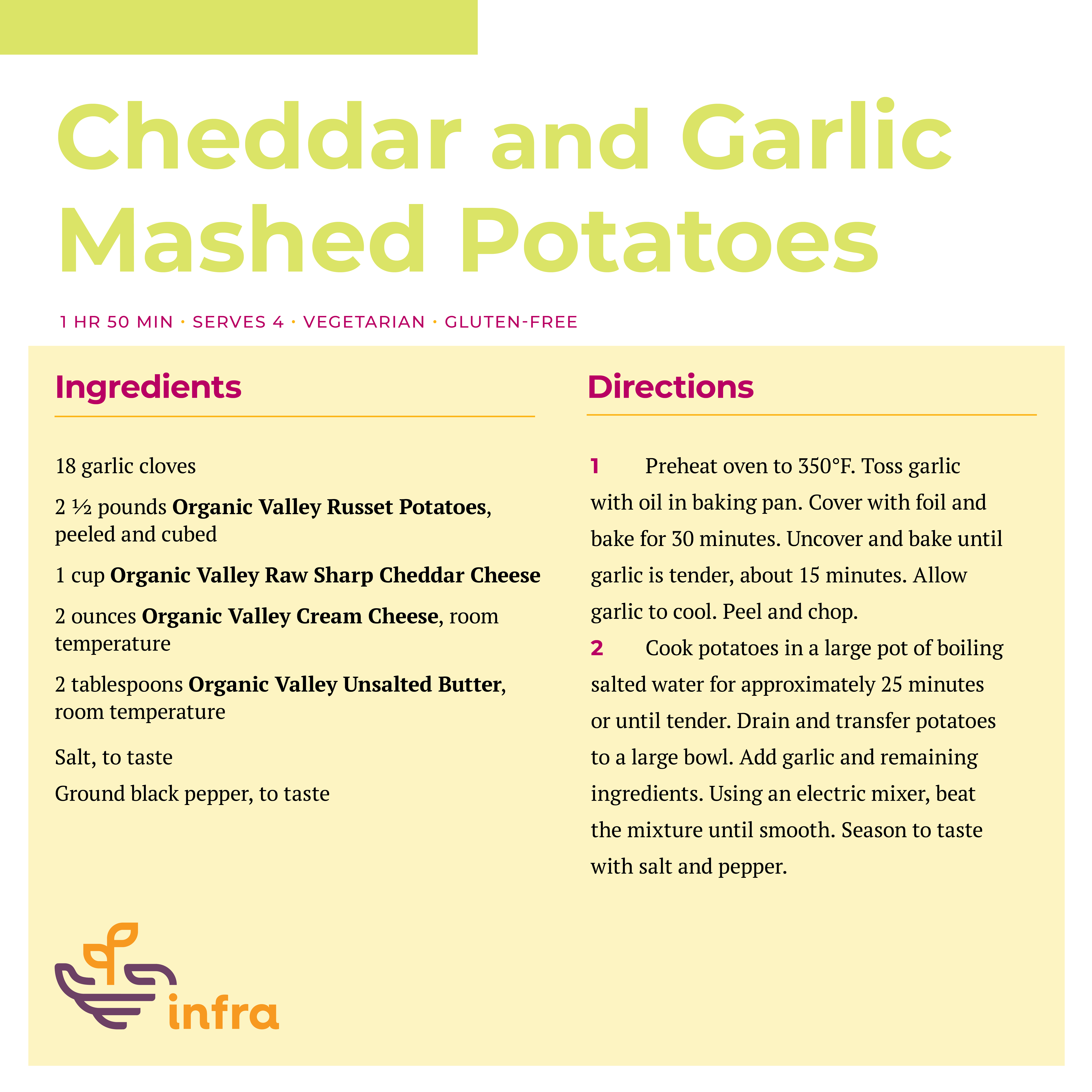 Cheddar and Garlic Mashed Potatoes
