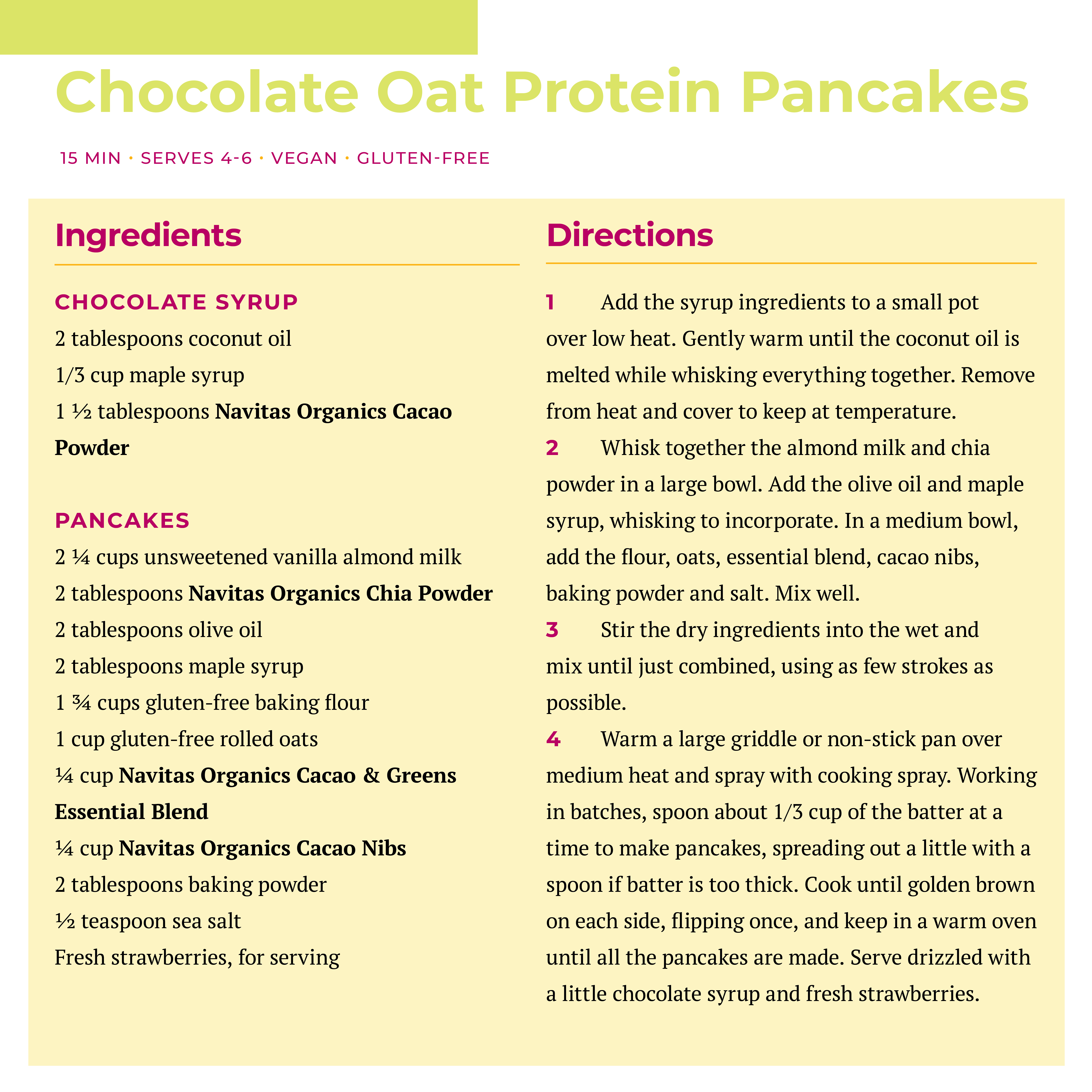 Chocolate Oat Protein Pancake Recipe