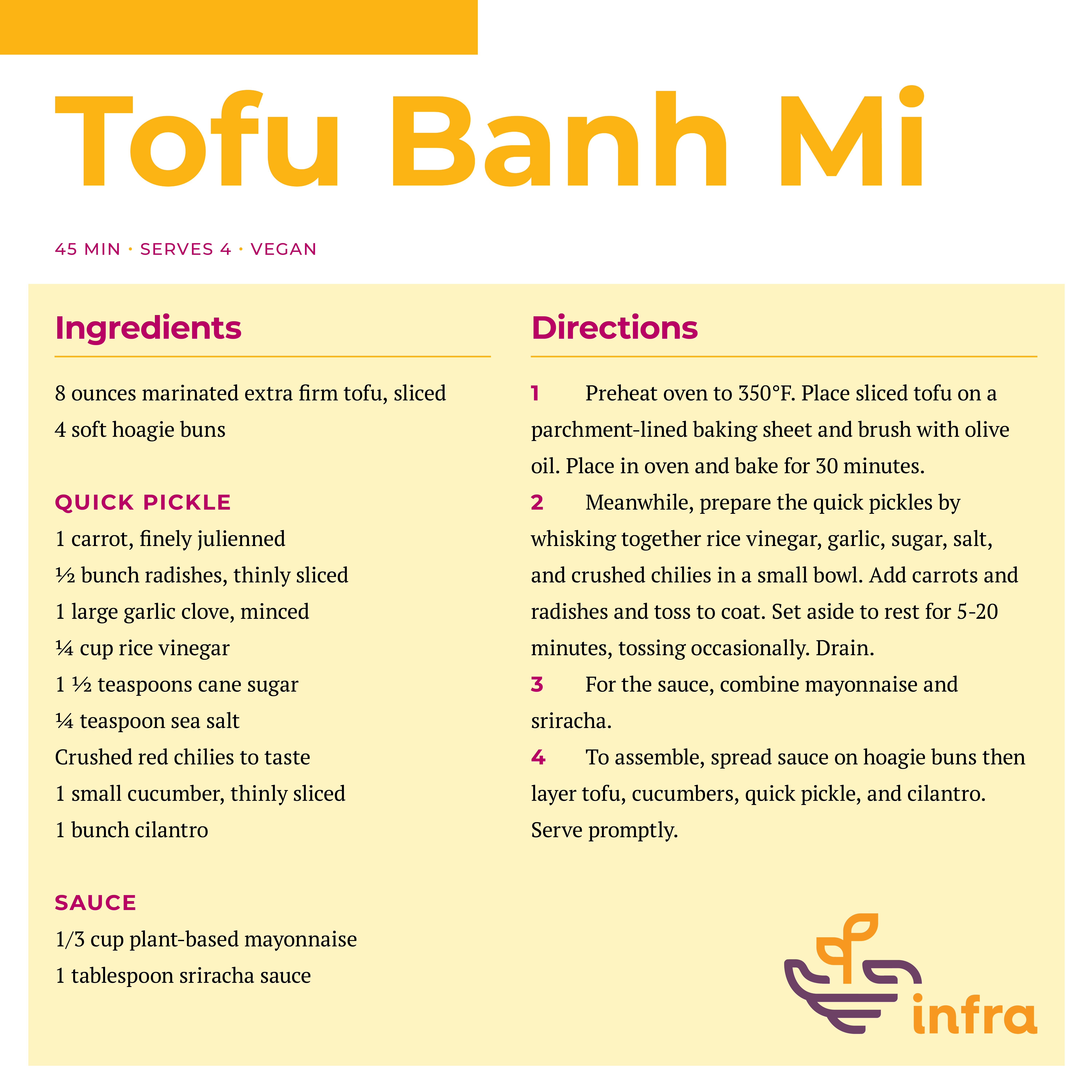 Tofu Banh Mi Recipe