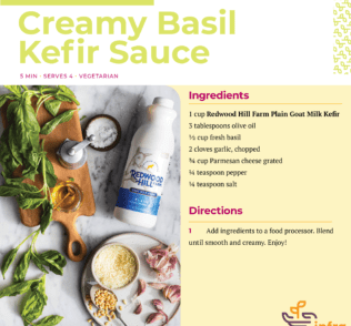 Creamy Basil Kefir Sauce Image and Recipe