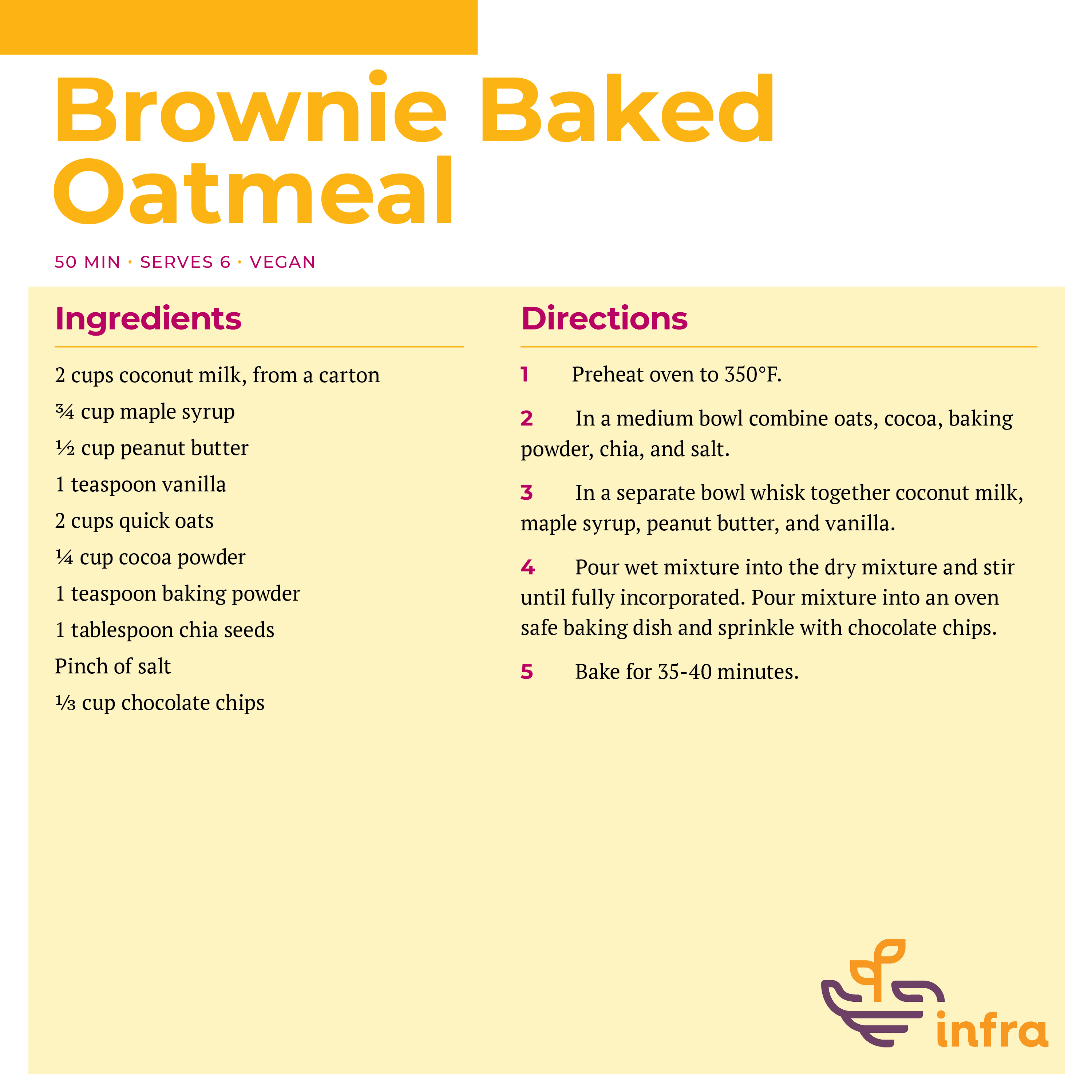 Brownie Baked Oatmeal
