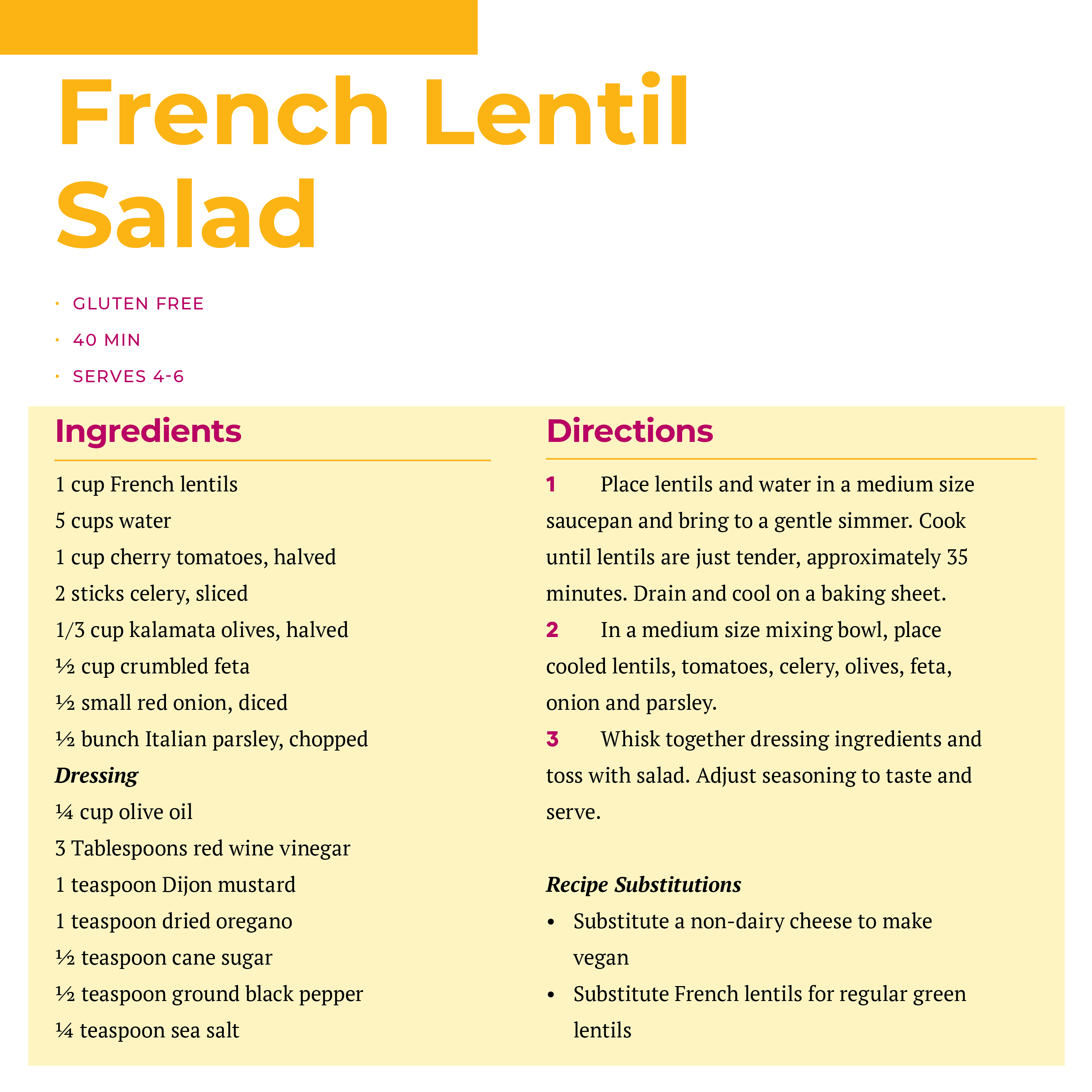 French Lentil Salad