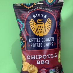 A Bag of Siete Kettle Cooked Chipotle BBQ Potato Chips 